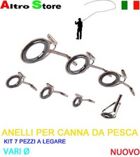 ANELLI PUNTA CIMA CIMINO ANELLO RIPARAZIONE CANNA DA PESCA KIT 7 PEZZI Ø VARI 