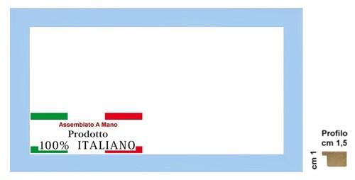 Cornice legno celeste - in, per