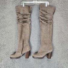 Apepazza Shoes Womens Size 7.5 Tan Suede Knee High Boots *Read*