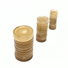 Lotto di 10 bottoni in corno originali per giacca tuta, Blaze 4 fori flat beige