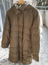 Piumino lungo verde militare trapuntato con Vero Piumino D'Oca