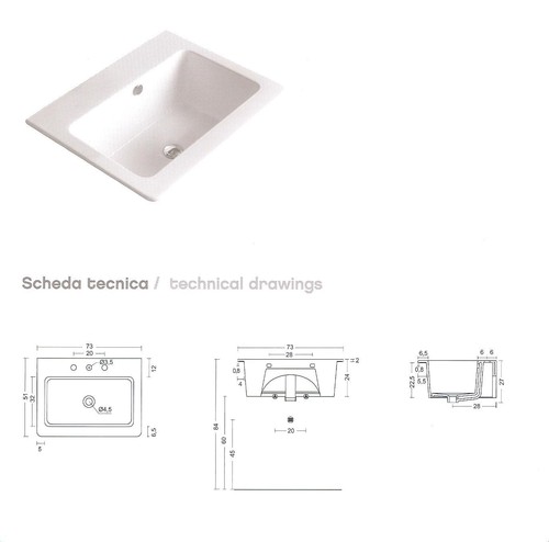 Lavabo ceramica multiuso - in,