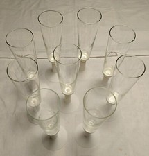SET 9 FLUTE CALICE IN VETRO PER CHAMPAGNE SPUMANTE PROSECCO CON BASE IN PLASTICA