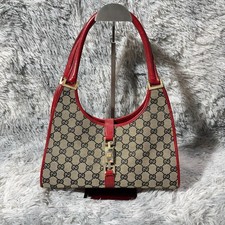 Gucci Jackie GG borsa a mano in tela nera con bordo in pelle borsa a tracolla vintage
