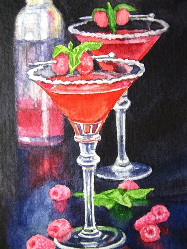 Quadro acquerello rosso - acquerello,