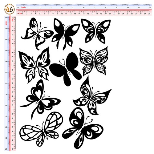 Farfalle adesivi pvc nero auto
