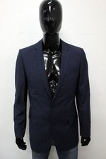 Hugo Boss Uomo Taglia 98 (M) Giacca Blu Blazer Autunnale In Lana Jacket Elegante