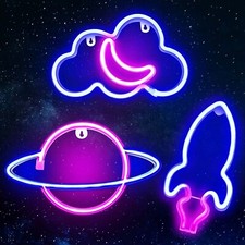 3x Nuvola Luna Pianeta Razzo