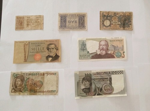 Lotto banconote lire con - 7, £