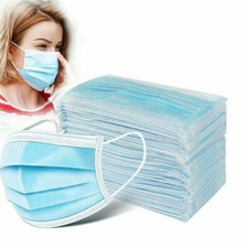 100 Mascherine CHIRURGICHE Monouso FILTRANTI in TNT 3 Strati PROTETTIVI Viso