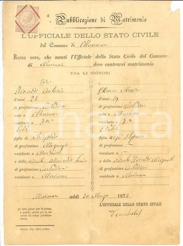 1873 marmora nozze - 1873,