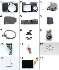 Canon Powershot G7 part repair cover board door flash display button ricambi