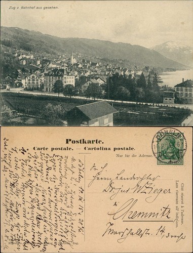 Cartolina treno zoug zugo - zoug,