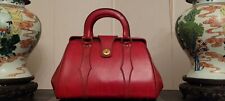 borsa borsetta bauletto donna vintage anni '70 in pelle rossa usata poco