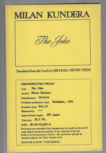 Milan kundera the joke - milan,