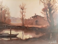 FRANCESCO SCHILLER VENEZIA, 1923 QUADRO DIPINTO OLIO SU TELA FIRMATO FIRMA ANNI