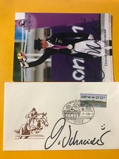 2 autografi Dorothe SCHNEIDER su busta con SST + cartolina campionessa olimpica 222 xyz