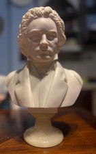 STATUA SCULTURA  BUSTO MEZZO BUSTO BEETHOVEN FIRMA A.GIANNELLI 1960