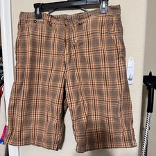 Element Plaid Shorts Mens Size 32x11 Bermuda Skate Beach Grunge Streetwear