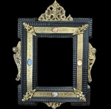 Antica cornice ebanizzata 1700 700 XVIII romana pietre dure bronzi dorati