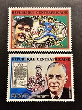 FRANCO CENTRAFRICANO CHARLES DE GAULLE POSTA AEREA N°401/402 NUOVO ** LUSSO MNH