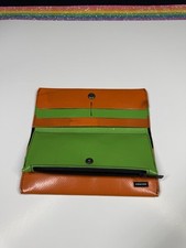 Raro portafoglio svizzero widescreen Friday Penny F559 verde e arancione marca