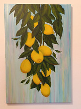 Quadro moderno dipinto a mano originale acrilico su tela 60 x 40 cm limoni 