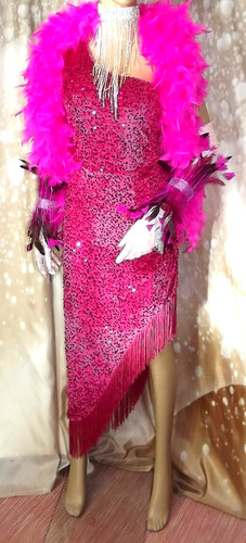 Abito paillettes rosa una - paillettes,,