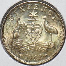 Australia 1943 D 6 Pence
