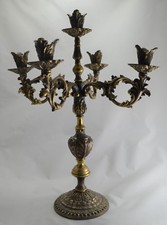 S5767s MERAVIGLIOSO CANDELABRO 5 FIAMME IN METALLO DORATO