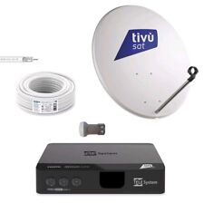 KIT SATELLITARE DECODER HD+SCHEDA TIVUSAT+PARABOLA 80CM + LNB 2 USCITE+30 METRI