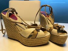 CHRISTIAN LOUBOUTIN ESPADRILLAS CON LACCI SPUNTATE 38, PLATEAU, ZEPPA 12CM. 