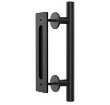 Maniglia per porta scorrevole doppia faccia nera maniglia per porta fienile 30 cm