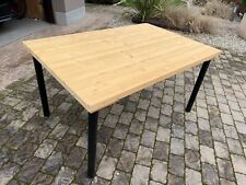 Tavolo / prolunga tavolo in pino massello e gambe in metallo