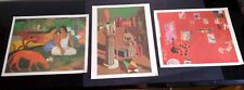 lotto 3 stampe QUADRI - MATISSE DE CHIRICO GAUGUIN - carta telata cm 43x34 arte