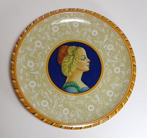 Vecchio piatto dama ceramica - piatto,