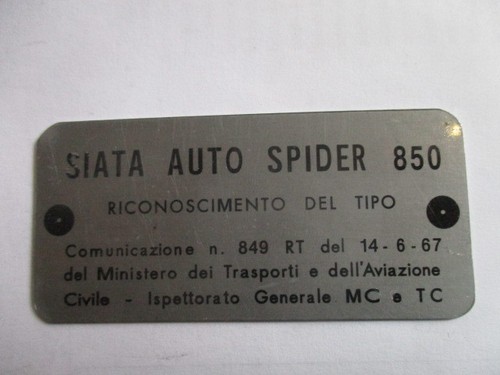 Targa fiat siata - fiat,