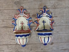 Coppia Acquasantiera ceramica antica 