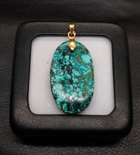 Ciondolo placcato oro turchese