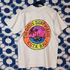 BALI THE OASIS SURF BOARDS WHITE T - SHIRT ORIGINAL DESIGN OF WARDANATAY LIR 