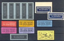 GERMANIA -AVIAZIONE-14 ADESIVI = POSTA MISSILISTICA - SILURO= ** VF 