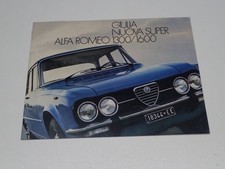 ALFA ROMEO GIULIA SUPER 13/16 DEPLIANT BROCHURE PROSPEKT CON CATALOGO (H20)