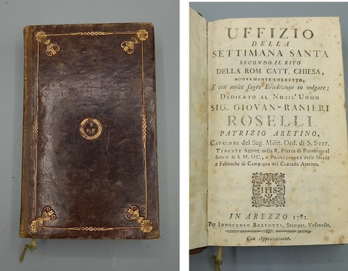 1782 libro antico uffizio - antico,