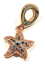 Autentico Charm Pandora, ROSA Spumante Stella Marina Pendente, #788942C01, Zircone Blu