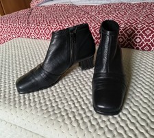 Stivaletti Donna Neri In Cuoio Numero 36 Con Tacco