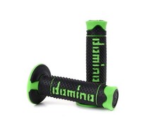 Manopole Domino Verde Nero Moto Cross Enduro Pit Bike Super Grip Soft