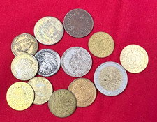 Lotto monete false copie gettoni decorativi collezione vintage vari paesi