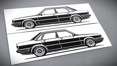 Adesivo audi silhouette - adesivo, b2