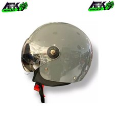 Casco Demi Jet Grigio Lucido