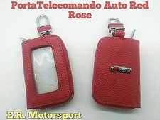 PortaTelecomando Auto in Ecopelle Red Rose con Logo Metallico SI